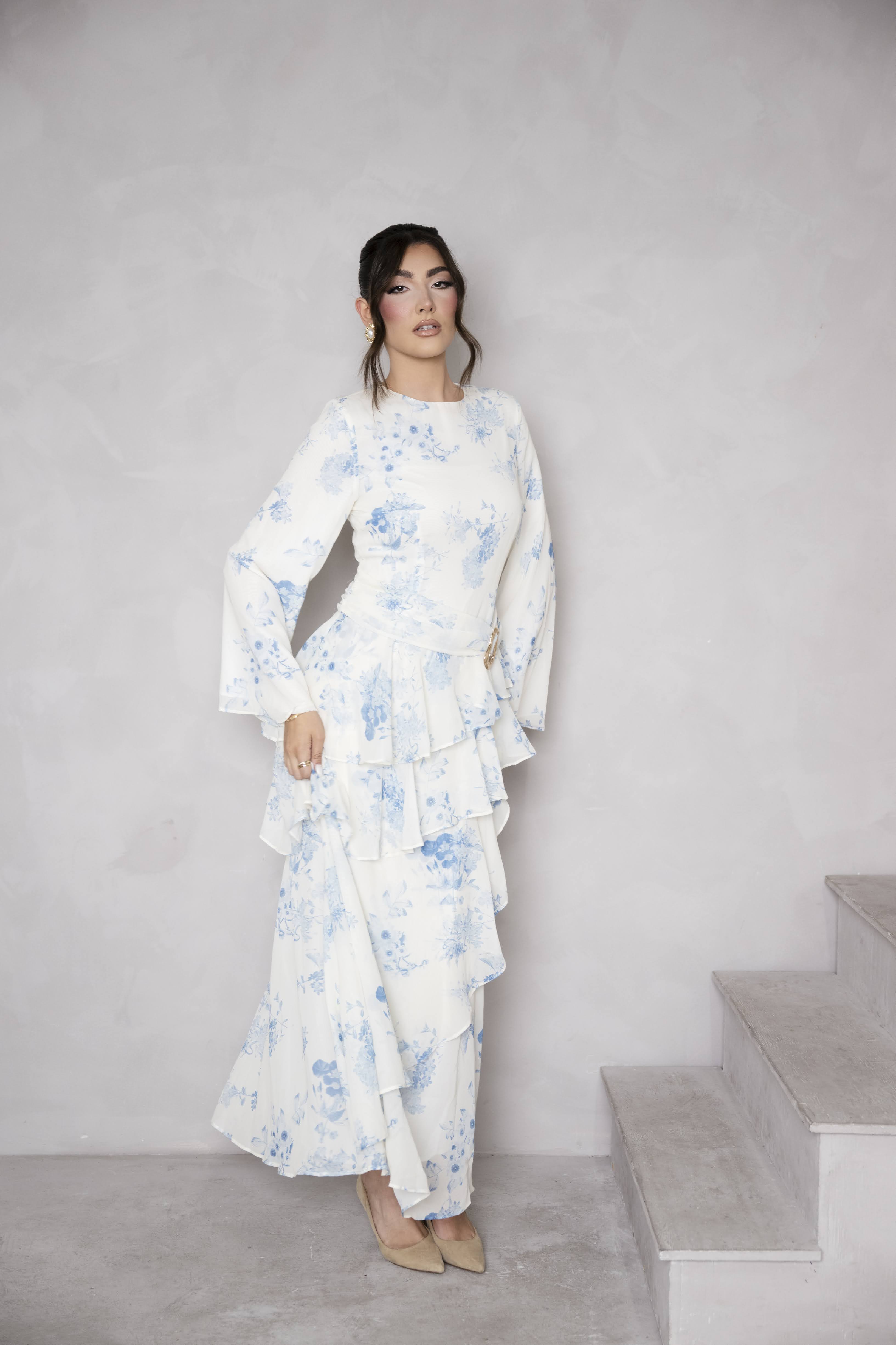 Ada Dress in Blue Floral Lavanta The Label Ada Dress in Blue Floral Lavanta The Label