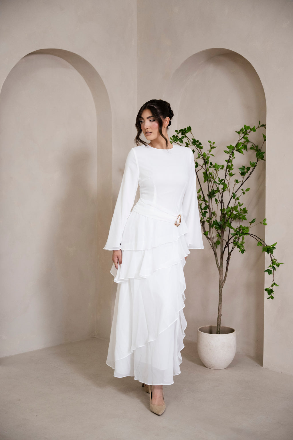 Ada Dress in White Lavanta The Label Ada Dress in White Lavanta The Label