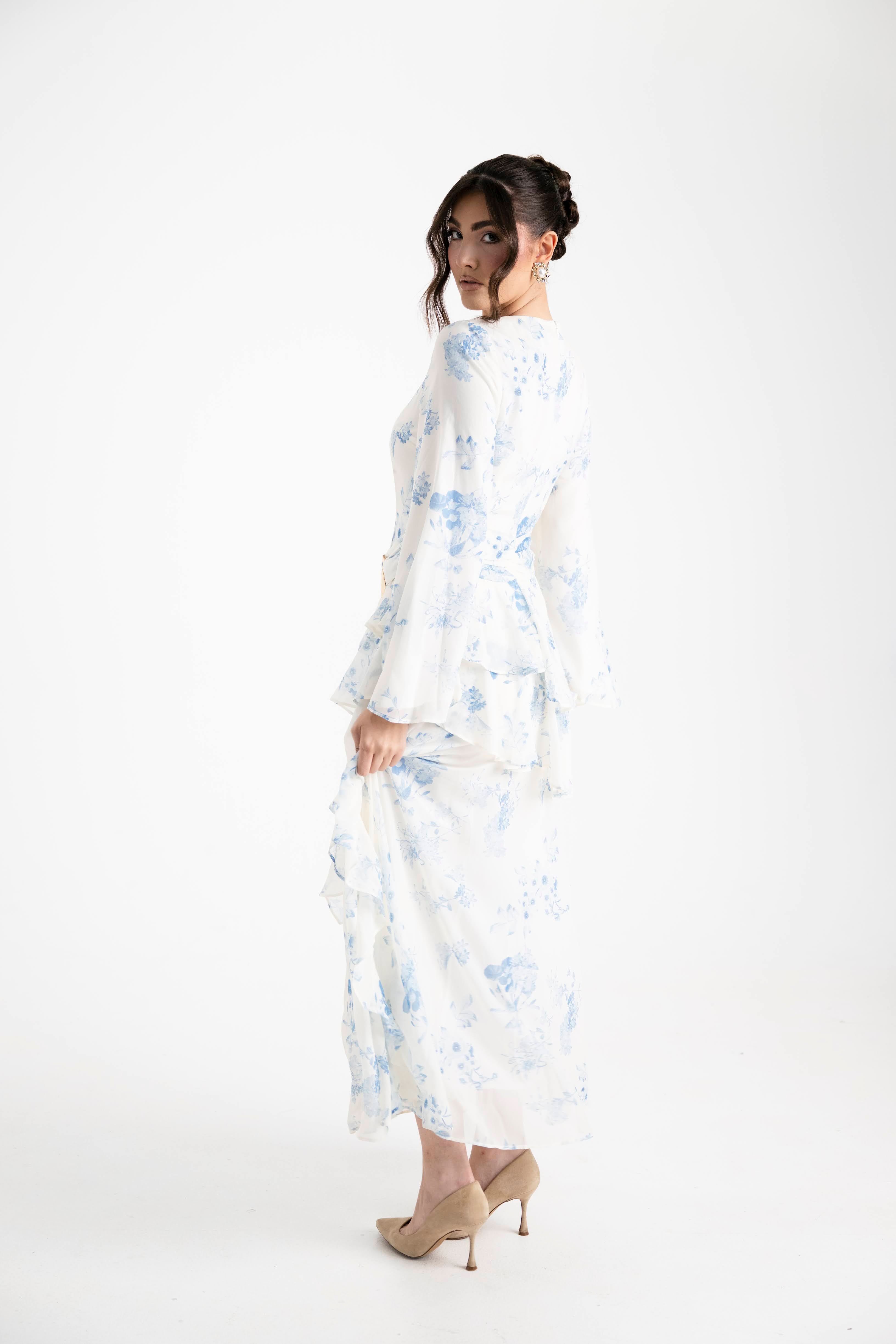 Ada Dress in Blue Floral
