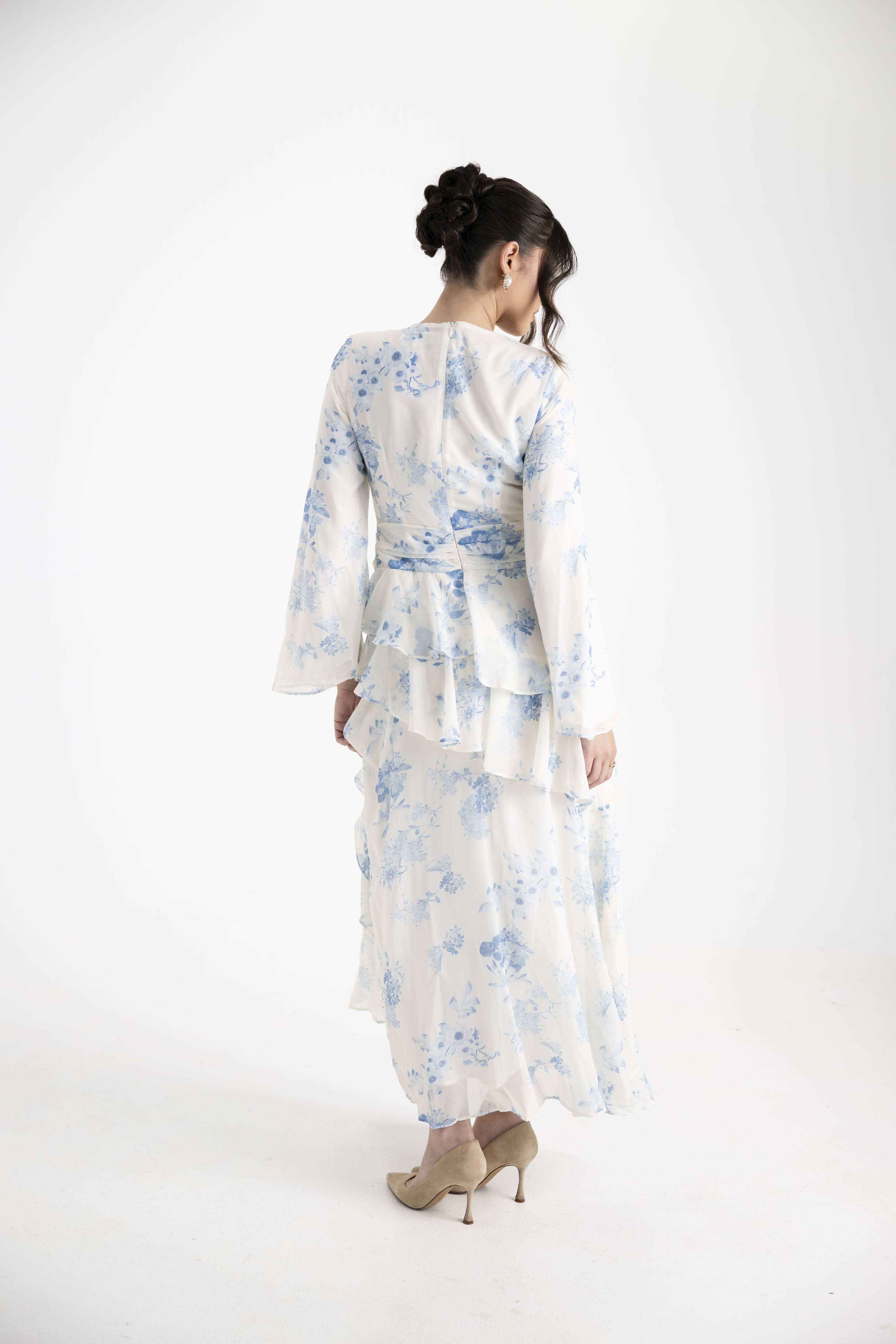 Ada Dress in Blue Floral