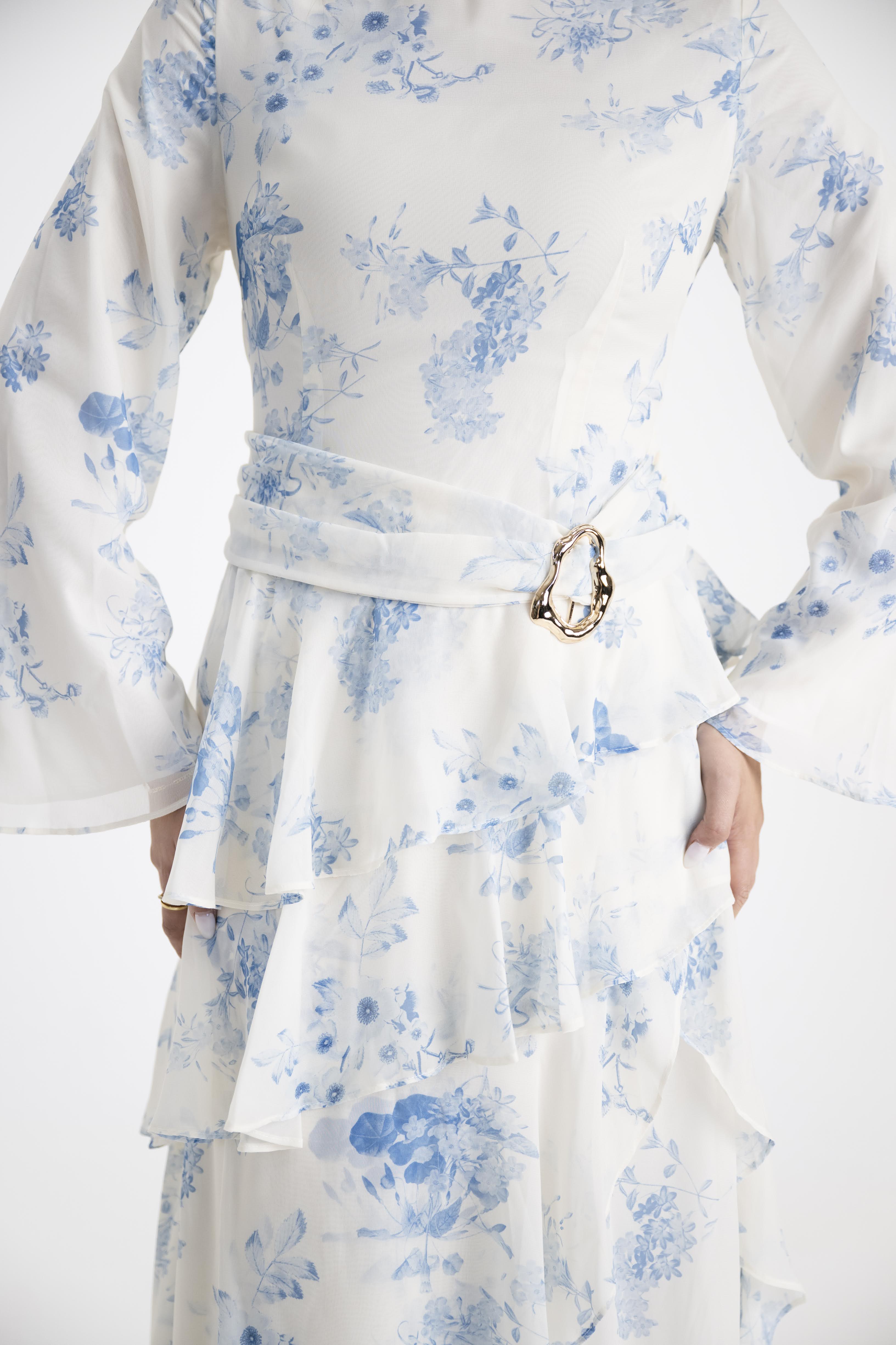 Ada Dress in Blue Floral