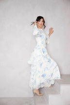 Ada Dress in Blue Floral
