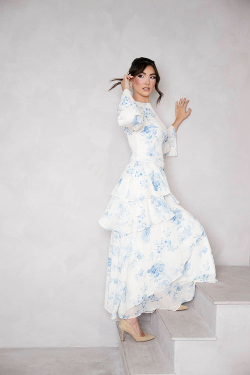 Ada Dress in Blue Floral