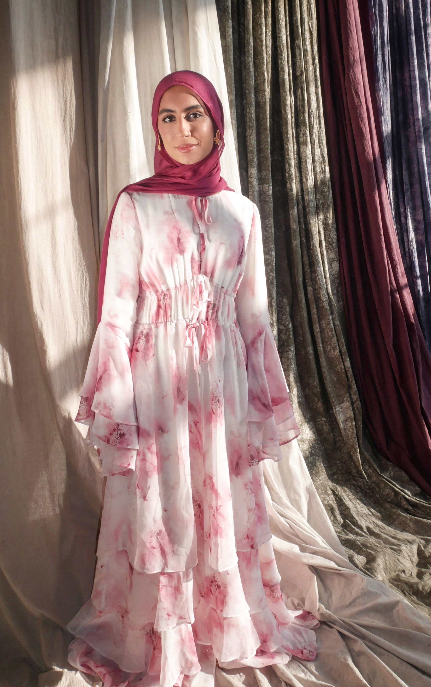 Serene Abaya in Pink Floral