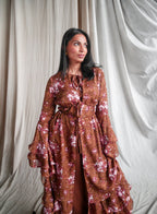 Serene Abaya in Brown Floral