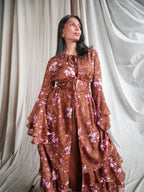 Serene Abaya in Brown Floral